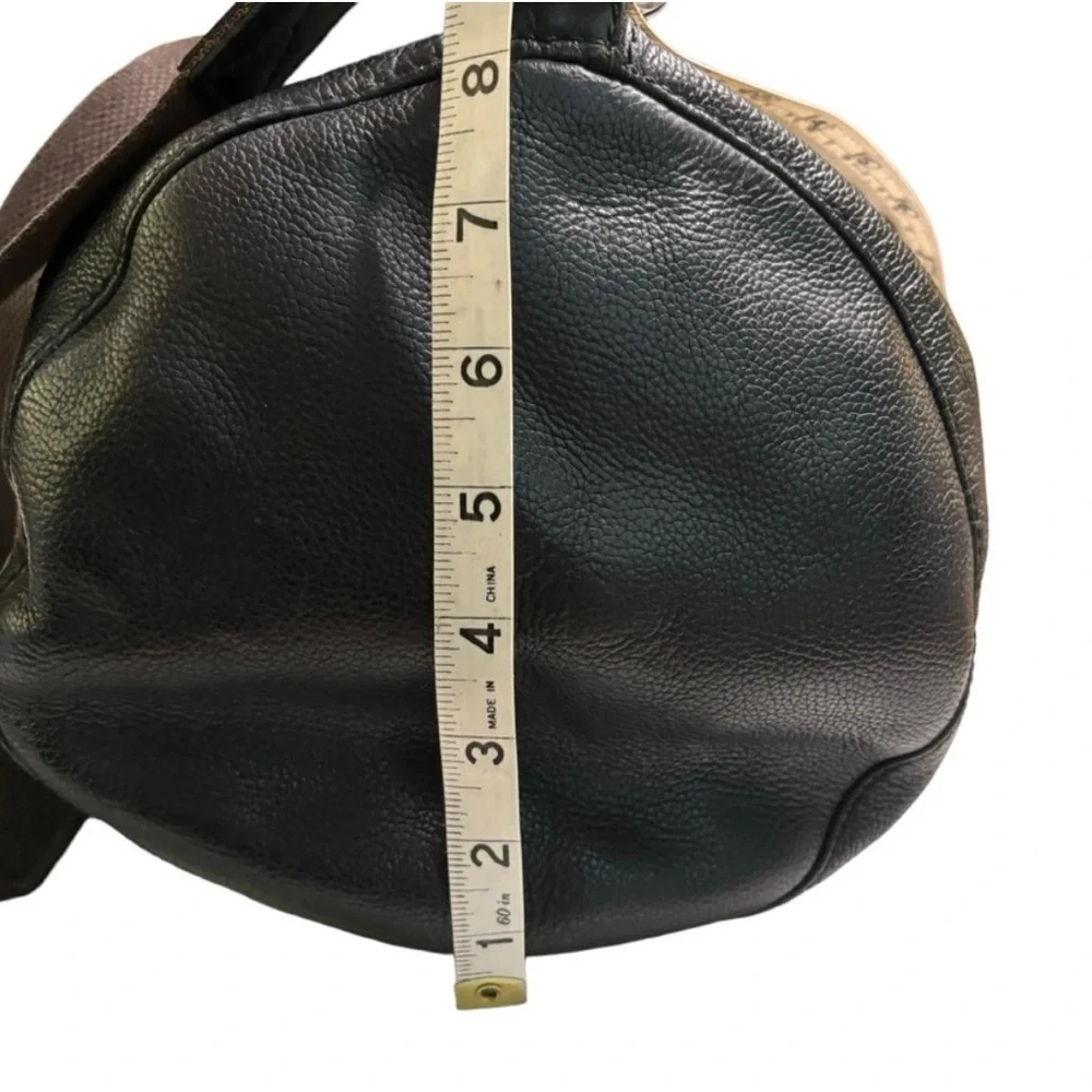 John Varvatos Dark Leather Duffel Bag - Picture 12 of 15